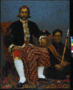 Oil painting depicting Raden Wangsajuda, patih of Bandung, West Java unknow artist